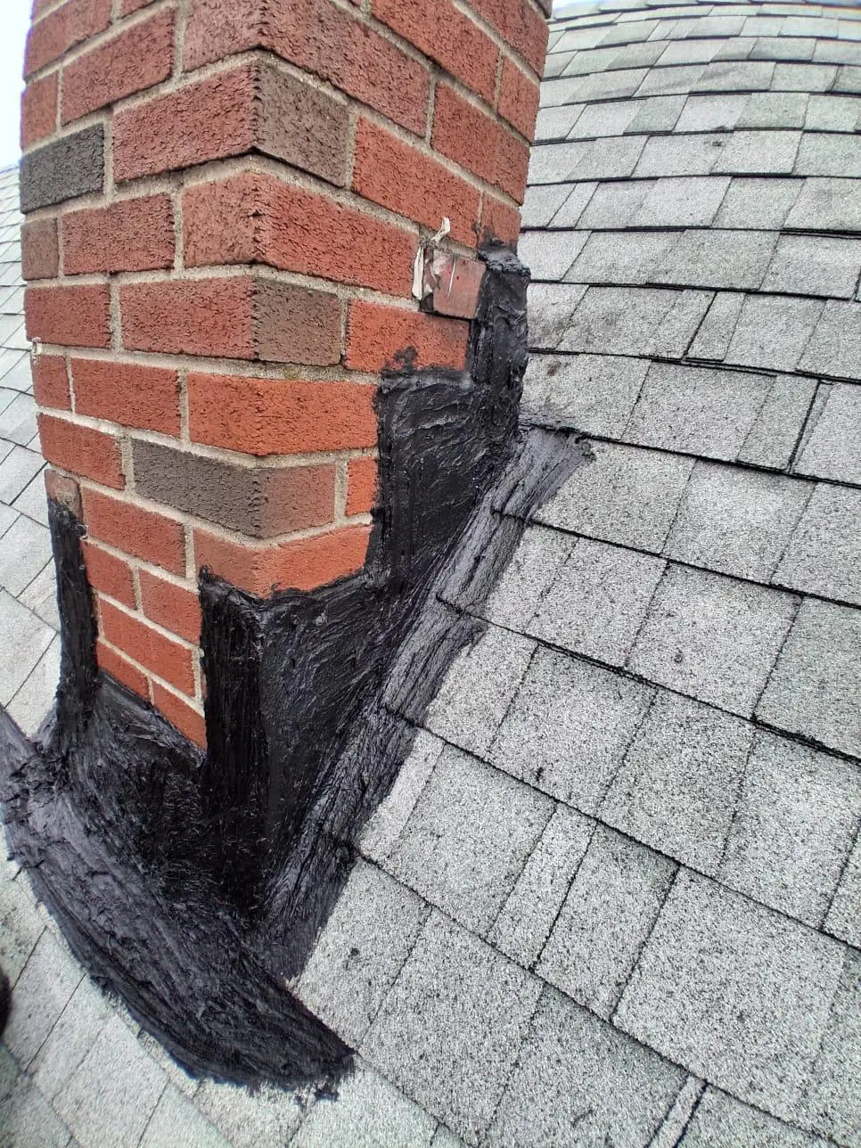 Chimney Flashing Repair in Dedham, MA — Roof line seal