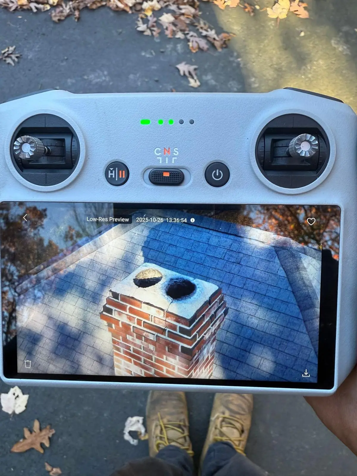 Chimney Inspection in Dedham, MA — Drone flue openings