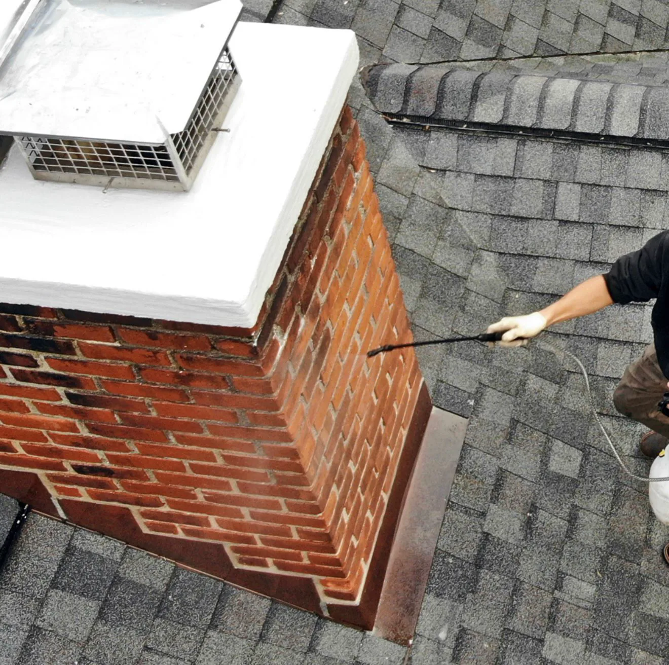 Chimney Waterproofing in Canton, MA — Sealing brick crown