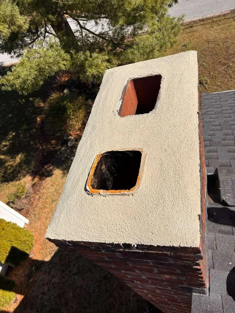 New concrete chimney crown detail to prevent water damage